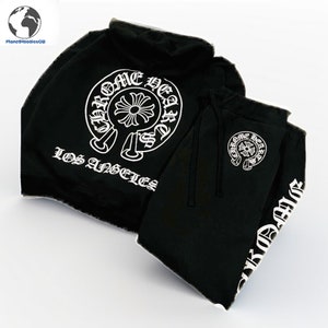 Unisex Schwarz Streetwear Trainingsanzug Hoodie Und Sweat Hose