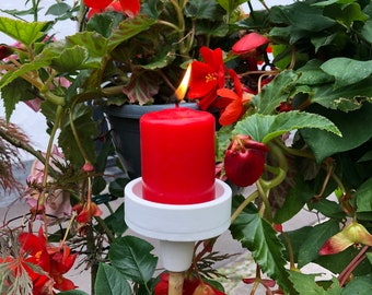 Silikonform "Gartenlicht-Halter" zum Gießen eines Halters mit Loch zum Aufstecken auf einen Stab für Gips, Gipskeramik oder Gießbeton