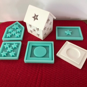 Silicone mold SET mini light house STARS for casting with plaster ceramic or cast concrete.