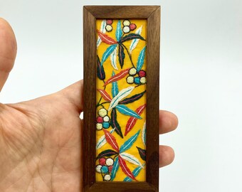 Miniature Embroidery in a Wooden Frame for Decorating the Walls of a Doll House