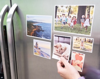 Custom Fridge Photo Magnets | Photo Magnet Prints | Holiday Gift Picture | Personalized Small, Medium & Large Photo Magnet Printing Gifts