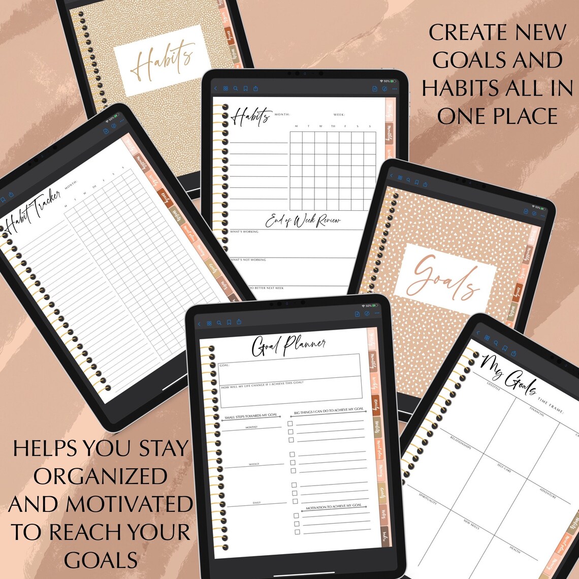 UNDATED Goodnotes Planner Monthly Digital Planner Goodnotes Etsy