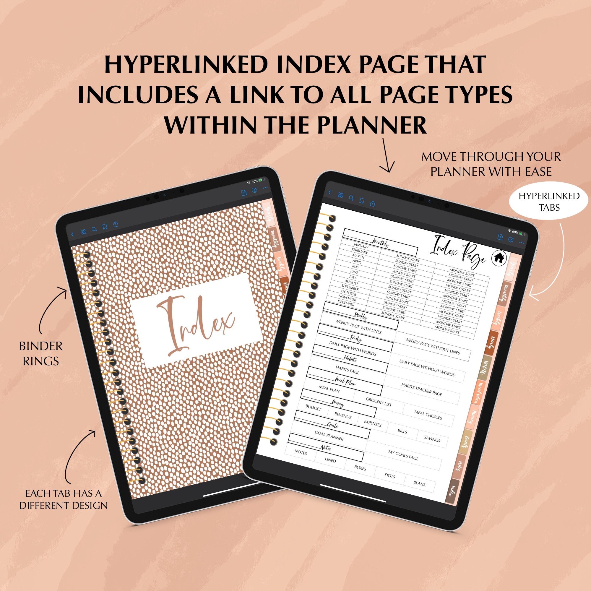 UNDATED Goodnotes Planner Monthly Digital Planner Goodnotes Etsy