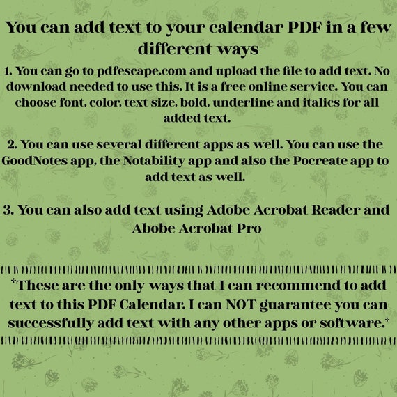 2025 Blank Calendar Sheets Pdfescape janice engracia