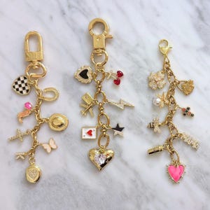 Design your Bag Charm, Custom Bag Charm, Custom Charm Keychain, Gift for Girl, Bridesmaid Gift, Purse Accessory, Personalized Bag Keychain