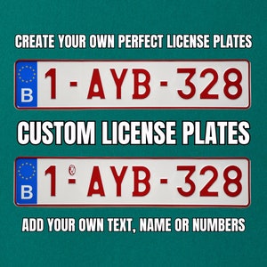 Aangepaste Belgische nummerplaten met JOUW TEKST / Gepersonaliseerde Belgische nummerplaten / Belgische nummerplaat / Belgische nummerplaat