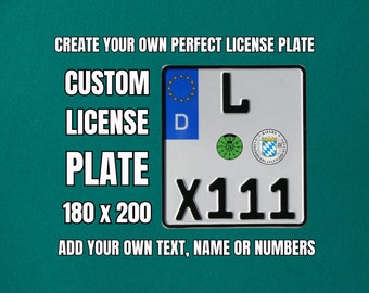 HS Carbon Motorcycle Number Plate - Germany Size 175x195 Mm, Ultra-Thin 1.5mm, 3M Adhesive Mount