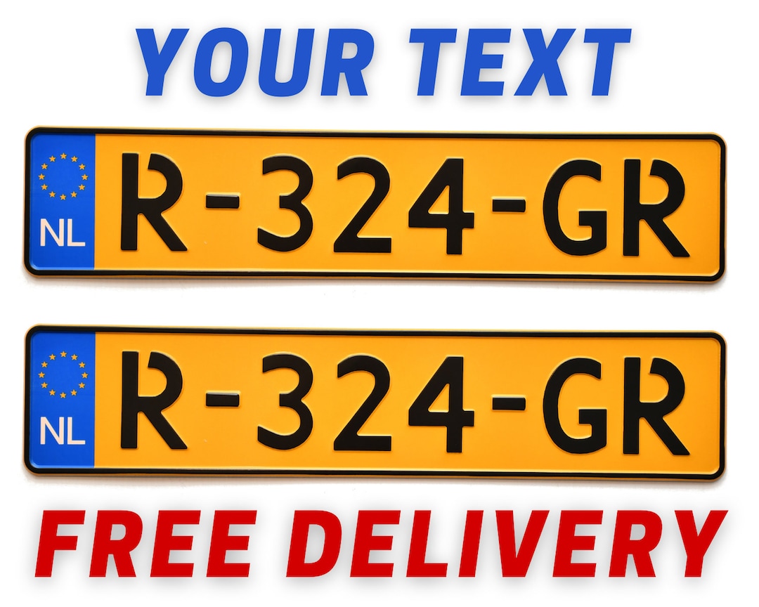 Custom Dutch License Plates With YOUR TEXT / Personalized Etsy