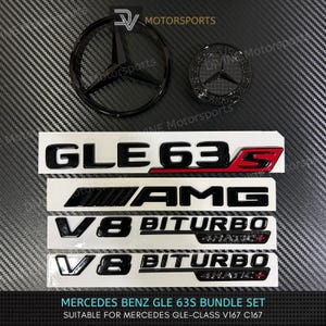 Mercedes Benz GLE63S V167 C167 2020-2023 Bundle Pack Emblem Gloss Black
