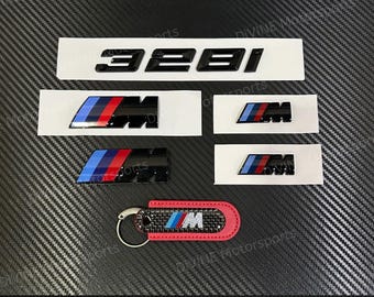 BMW 328i Emblem Full Badges Gloss Black Package Bundle Set For BMW 3 Series F30 G20 M Performance Side Fender Front Grille Rear Emblem