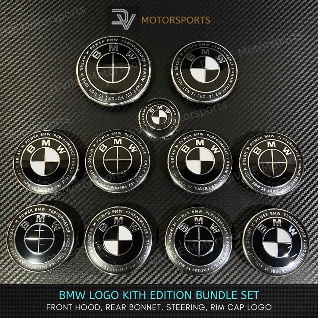 Kith Emblem 7 Logos BMW KITH Edition Emblem Hood Trunk 1 X 74mm 1 X 82mm 4 X Wheel ...