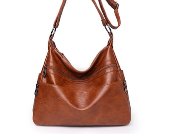 Luxury 3 Layers Zippers Handbag, High Quality Big Shoulder, Women's Tote Bags ,Women's Crossbody Bags