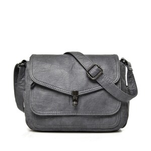 Sac en cuir véritable de haute qualité, sacs à bandoulière de luxe pour femme, sacs à bandoulière pour femme. Retro Gray