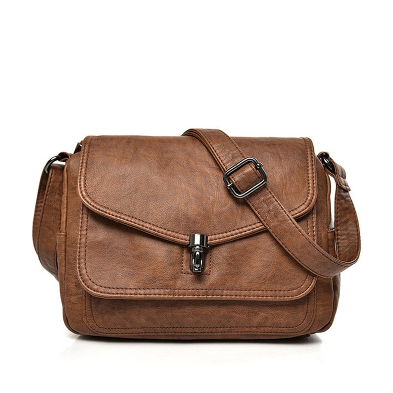 Sac en cuir véritable de haute qualité, sacs à bandoulière de luxe pour femme, sacs à bandoulière pour femme. Retro Brown