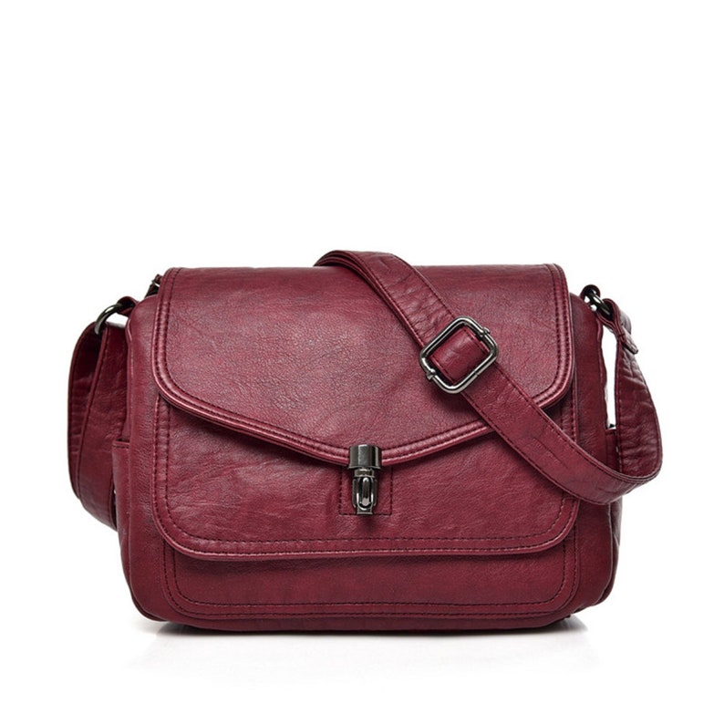 Sac en cuir véritable de haute qualité, sacs à bandoulière de luxe pour femme, sacs à bandoulière pour femme. Retro Burgundy