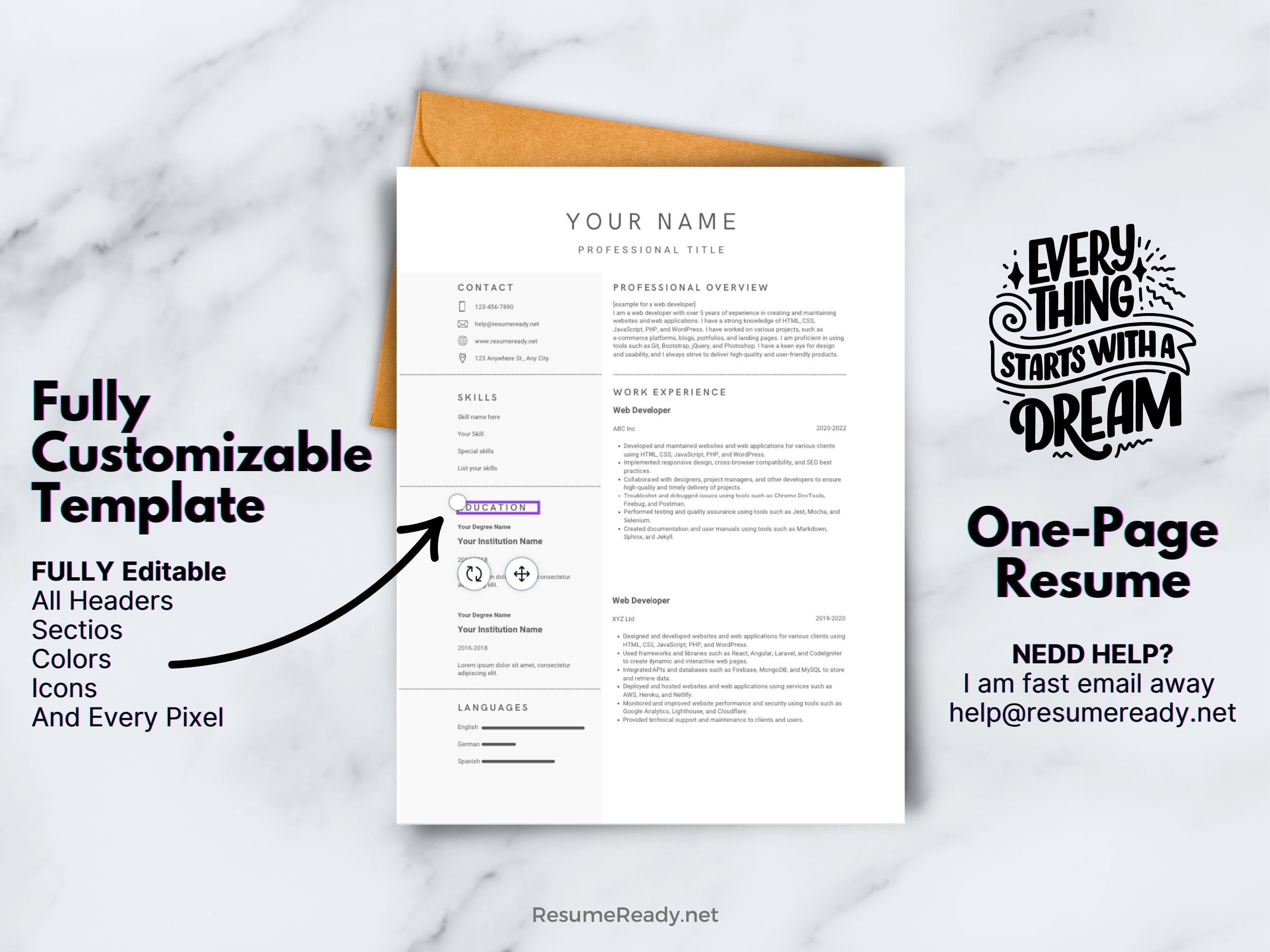 Perfect Resume Template Professional - Il Fullxfull.5206436674 Ic3t 