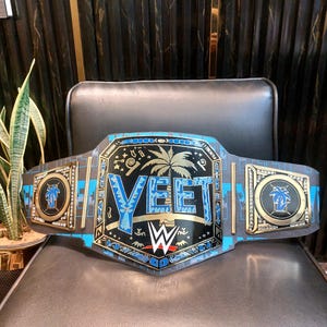 YEET-Inspired Wrestling Championship Replica Title Belt | Adult Size | Wrestling Gift | Gift For Him | Souvenir Memorabilia(2mm & 4mm Brass)