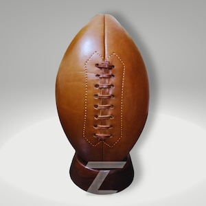 Vintage Leather Rugby Ball, American football Artisan elegance history. Elevate your space with enduring style,valentine&#39;s day gift for him.