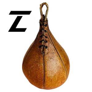 Vintage genuine leather speed ball,cowhide hanging sped ball, boxers enthusiast gift, speed bag for kick boxing training & MMA, Gift For Him