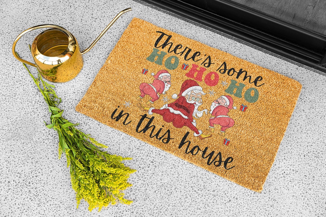 Funny Christmas Doormat Vintage Christmas Doormat Etsy
