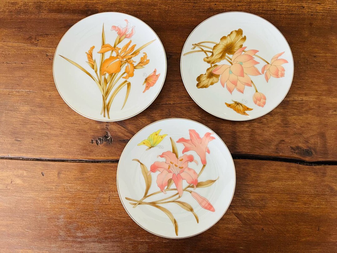 Decorative Japanese Plates Lily Iris & Lotus Etsy