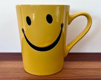 Burton + Burton Bright Yellow Happy Smile Smiley Face Coffee Mug Cup