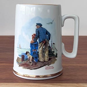Norman Rockwell Mug Vintage 1985 Looking Out to Sea Collectible Cup Collectible