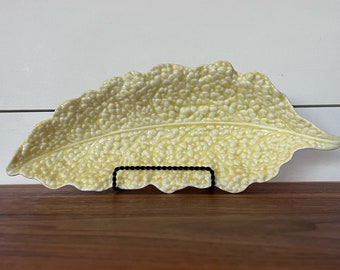 Mid-Century German Sun Glow Dish Retro Yellow Cabbage Leaf