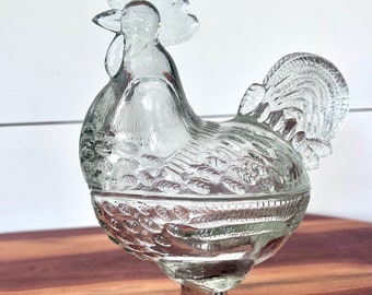 Vintage L.E.Smith Rooster Candy Dish