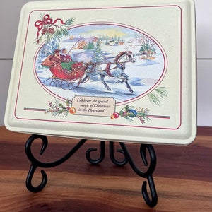 VTG Swiss Colony Petits Four Christmas Cookies Rectangular Tin image 2