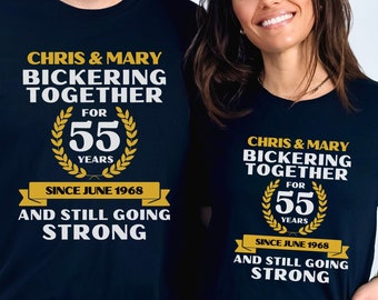 Personalized Funny 55th Wedding Anniversary Shirt 55 Year Anniversary 55 Years Married Together Gift for Husband Wife Partner Couple Parents