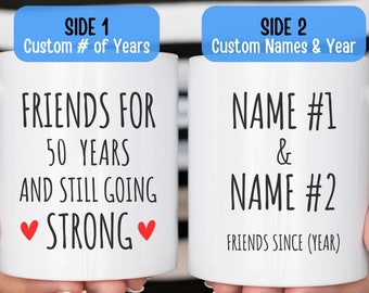 Personalized Friendship Gift for Best Friend Birthday Custom Friend Moving Away Long Distance Besties BFF Friends Anniversary 50 Years Mug