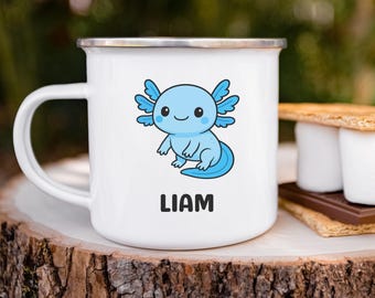 Axolotl Camping Mug for Kids with Customized Name Stainless Steel Camping Cup Birthday Gift