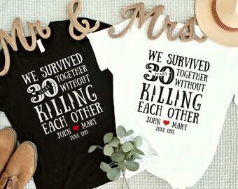 Funny 30th Wedding Anniversary Shirt 30 Years Married Together Gift for Husband Wife Partner Couple Parents