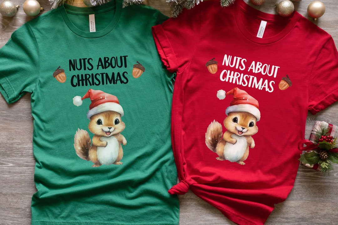 Funny Christmas Squirrel Shirt Nuts About Christmas Pun Xmas - Etsy