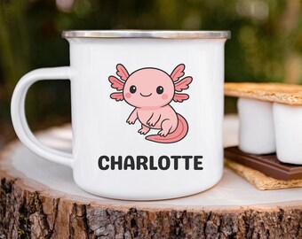 Axolotl Camping Mug for Kids with Customized Name Stainless Steel Camping Cup Birthday Gift