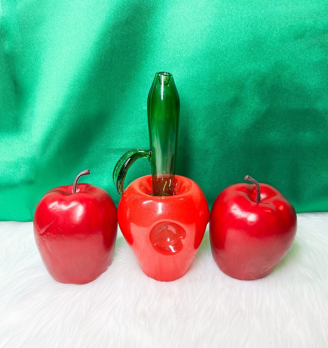 Red Apple Hand Pipe Heady Glass Girly Pipe Cute Pipe Cute Bowl Etsy