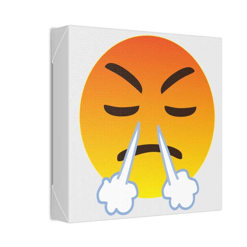 Steam Face Emoji Canvas Emoji Wall Canvas Emoji Canvas - Etsy