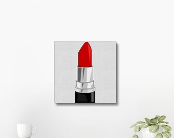 Lipstick Emoji Canvas - Emoji Wall Canvas, Women Canvases, Emoji Art,Emoji Posters, Emoji Art, Vanity Ideas, Vanity Art, Canvas Gift For Her