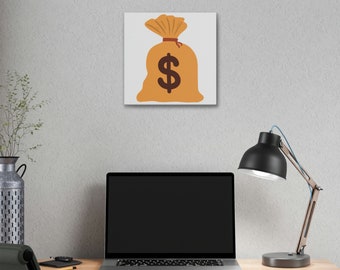 Money Bag Emoji Canvas - Emoji Wall Canvas, Canvas Print, Emoji art, Emoji posters, Canvas décor, Home décor, Emoji Canvas, Wall Art, Emoji
