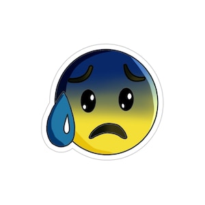 Anxious Face Sticker,  Emoji Laptop Sticker, Emoji Notebook Decal, Emoji Skateboard Sticker, Emoji Decal Art, Emoji Day Gift, Emoji Decal