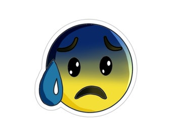 Pegatina de cara ansiosa, Pegatina de computadora portátil Emoji, Calcomanía de cuaderno de emoji, Pegatina de patineta Emoji, Arte de calcomanía de emoji, Regalo de día de emoji, calcomanía de emoji
