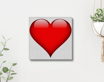 Emoji Corazón, Arte De Pared, Lienzo De Pared Emoji, Regalo De San Valentín, Decoración Del Hogar Emoji, Impresión de lienzo Emoji, Regalo Divertido, Decoración De Pared, Regalo Para Ella