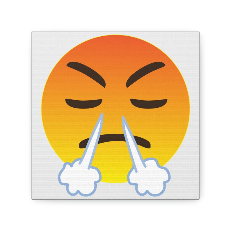 Steam Face Emoji Canvas Emoji Wall Canvas Emoji Canvas - Etsy