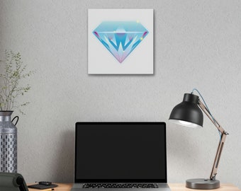 Gem Stone Emoji Canvas - Emoji Wall Canvas, Emoji Art, Emoji Gift Idea, Emoji Posters, Emoji, Emoji decoración del hogar, Emoji Decal, Emoji Decor