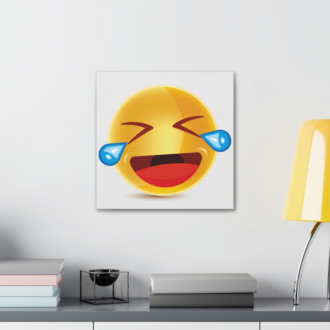 Loudly Crying Face Emoji Canvas Emoji Wall Art, Emoji Canvas, Emoji Art