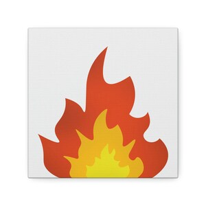 Flame Emoji Canvas - Emoji Wall Canvas, Emoji room decor, Emoji Wall Art, Emoji Png, Emoji Poster, Emoji gift idea, Emoji Decal, Fire Emoji