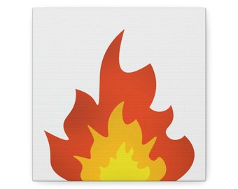 Flame Emoji Canvas - Emoji Wall Canvas, Emoji room décor, Emoji Wall Art, Emoji Png, Emoji Poster, Emoji gift idea, Emoji Decal, Fire Emoji