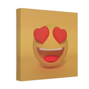 Heart Eye&#39;s Emoji #2 Canvas - Wall Art, Emoji Wall Canvas, Home décor, Emoji canvas print, Emoji Decal, Canvas print, Wall art, Emoji art