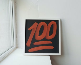 Keep It 100 Digital Art Print, Descarga digital, 100 emoji, AI generated, Wall Art, AI Art, Home Decor, Printable, Emoji Art, Emoji Print